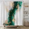 AMFD Green Marble Shower Curtain Modern Abstract Texture Gold Luxury Marbling Fabric Bathroom Decor Curtains Set Include Hooks,47" WX70 H view 4