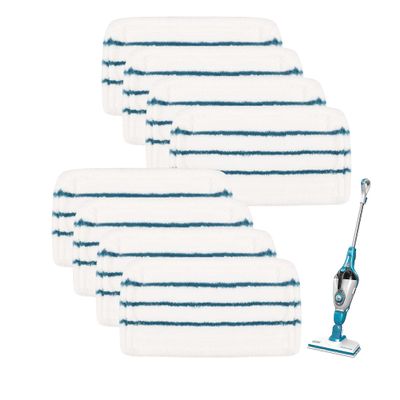 Wisorder 8 PCS Replacement Pads Accessories Compatible for Black+Decker Steam Mop SM1600, SM1610, SM1620, HSM13E1, HSMC1300FX, HSMC1321, HSMC1321APB, HSMC1361SGP, BDH1855SM, BDH1760SM, SMP20 Mop Pads