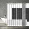 AMFD Abstract Modern Shower Curtain Black Gray Boho Geometric Mid Century Neutral Aesthetics Minimalist Fabric Bathroom Decor Curtains Set Include Hooks,(47" Wx70 H) view 2