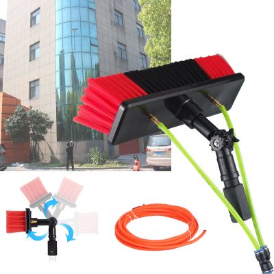 Adjustable Window Cleaning Pole Water Fed Telescopic Brush Extendable Cleaner Car Trucks Glass Cleaning Brush Equipment - 20m/65.6ft Hose,7.2m/24ft