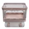 35L Pink Clear Storage Bin with Lid Stackable Foldable Pantry Organizer Box Bin Containers Double Door Design with Removable 4 Wheels for Family Bedroom, Storage Room, Office view 1