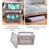 35L Pink Clear Storage Bin with Lid Stackable Foldable Pantry Organizer Box Bin Containers Double Door Design with Removable 4 Wheels for Family Bedroom, Storage Room, Office view 3