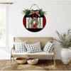 Christmas Wreath Sign Front for Door Decoration, 12 in Round Wood Wreaths Wall Hanging Outdoor, Farmhouse, Porch, for Spring Summer Fall All Seasons Holiday Christmas view 4