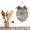 I Am Blessed Sign Front for Door Decoration, 12 in Round Wood Wreaths Wall Hanging Outdoor, Farmhouse, Porch, for Spring Summer Fall All Seasons Holiday Christmas view 3
