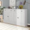 Yoluckea Antique White Wood Buffet Sideboard 58" Large Kitchen Storage Cabinet Cupboard with 2 Drawers and 4 Doors Classic Sideboard Cabinet Accent Entryway Console Table for Living Room Dining Room view 1