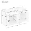 Yoluckea Antique White Wood Buffet Sideboard 58" Large Kitchen Storage Cabinet Cupboard with 2 Drawers and 4 Doors Classic Sideboard Cabinet Accent Entryway Console Table for Living Room Dining Room view 2