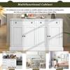 Yoluckea Antique White Wood Buffet Sideboard 58" Large Kitchen Storage Cabinet Cupboard with 2 Drawers and 4 Doors Classic Sideboard Cabinet Accent Entryway Console Table for Living Room Dining Room view 3