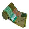 Bohemian Patchwork Kantha Quilt, Boho King Size Bedding Throw Blanket, Patola Silk Patch Work Kantha Quilt, Handmade Kantha Bedcover (Green, 108"x 108" Inch) view 2