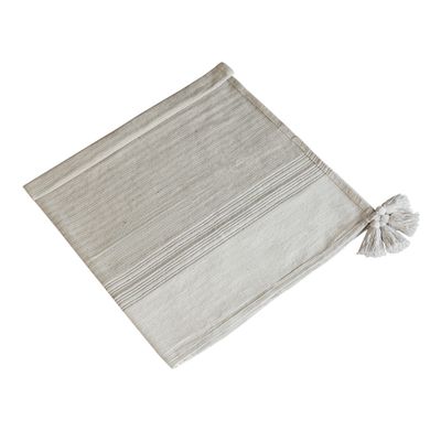 A&B Home Throw Blanket - Beige and White Stripe Woven Cotton Blend Blanket for Couch Sofa Chair Bed Office Living Room, 50" x 60"