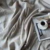 A&B Home Throw Blanket - Beige and White Stripe Woven Cotton Blend Blanket for Couch Sofa Chair Bed Office Living Room, 50" x 60" view 3