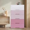 TouSuaRSi 5 Tier Plastic Storage Cabinet with 5 Drawers Vertical Clothes Storage Cabinet Space-Saving Home Bedroom Tall Small Chest Closet for Hallway Entryway Gradient Pink 11.4" x 17.1" x 31.5" view 2