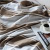 A&B Home Throw Blanket - Brown and White Stripe Woven Cotton Blend Blanket for Couch Sofa Chair Bed Office Living Room, 50" x 60" view 3