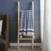A&B Home Throw Blanket - Blue and White Stripe Woven Cotton Blend Blanket for Couch Sofa Chair Bed Office Living Room, 50" x 60" view 4