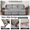 Easy-Going Oversized Recliner Sofa Cover, Reversible Couch Cover for 3 Seat Recliner, Split Sofa Cover for Each Seat with Elastic Straps for Kids, Dogs, Pets (3 Seater, Light Gray/Light Gray) view 4