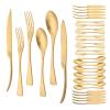 36 Pieces Flatware Set for 6 / Matte Silverware Set / 304 Stainless Steel Cutlery Set with Steak Knife/Tableware Eating Utensils for Home Hotel Restaurant/Dishwasher Safe/Brushed Gold view 1