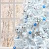 Karl home 8FT Premium White Artificial Christmas Tree Decorations for Home, Office, Party Holiday,1138 PVC Branch Christmas Tree with Metal Hinges & Foldable Metal Base view 3