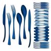 36 Pieces Flatware Set for 6 / Matte Silverware Set / 304 Stainless Steel Cutlery Set with Steak Knife/Tableware Eating Utensils for Home Hotel Restaurant/Dishwasher Safe/Brushed Blue view 1