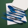 36 Pieces Flatware Set for 6 / Matte Silverware Set / 304 Stainless Steel Cutlery Set with Steak Knife/Tableware Eating Utensils for Home Hotel Restaurant/Dishwasher Safe/Brushed Blue view 3