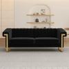 ANTTYBALE 83'' Velvet Couch Sofa Mid-Century Modern Love Seat Chesterfield 3 Seat Couches Sofa for Living Room Apartment (Black) view 1