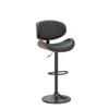 YaFiti Swivel Bar Stools Set of 2 for Kitchen Counter, Adjustable Bentwood Barstools, Modern PU Leather Upholstered Bar Chair with Back and Footrest, for Bar, Kitchen, Dining Room, Black view 4
