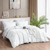 Bedszo Mania White Duvet Cover Twin/Twin XL 3 PCs Duvet Cover 600 TC Egyptian Cotton Quilt Cover Breathable & Six Corner Ties (3 PCs Duvet Cover Set in 68"x90" Inch 2 Pillow Shams in Size 20"X30") view 2