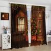 Retro Christmas Curtains,Winter Christmas Tree Gift Box Colorful Lights Printed Blackout Curtains Bedroom Living Room Kitchen 42x45 Inch view 4