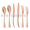 36 Pieces Flatware Set for 6 / Matte Silverware Set / 304 Stainless Steel Cutlery Set with Steak Knife/Tableware Eating Utensils for Home Hotel Restaurant/Dishwasher Safe/Brushed Rose Gold view 2