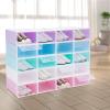 WDZCZDoo 20 PCS Shoe Storage Boxes,Clear Plastic Colorful Shoebox Stackable Shoe Organizer Foldable Display Box Container Closet Shelf Display Case Ventilation view 2