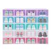 WDZCZDoo 20 PCS Shoe Storage Boxes,Clear Plastic Colorful Shoebox Stackable Shoe Organizer Foldable Display Box Container Closet Shelf Display Case Ventilation view 3