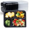 YANGRUI Meal Prep Container with Lid 40 Pack 34 oz - Reusable 4 Compartment Quad Seal Leak Defense Food Containers | BPA Free Flexible PP Plastic | Shrink Wrap Microwave & Dishwasher Safe Takeout Box view 1