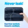 YANGRUI Meal Prep Container with Lid 40 Pack 34 oz - Reusable 4 Compartment Quad Seal Leak Defense Food Containers | BPA Free Flexible PP Plastic | Shrink Wrap Microwave & Dishwasher Safe Takeout Box view 4