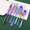 36 Pieces Flatware Set for 6 / Matte Silverware Set / 304 Stainless Steel Cutlery Set with Steak Knife/Tableware Eating Utensils for Home Hotel Restaurant/Dishwasher Safe/Brushed Rainbow view 3