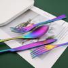 36 Pieces Flatware Set for 6 / Matte Silverware Set / 304 Stainless Steel Cutlery Set with Steak Knife/Tableware Eating Utensils for Home Hotel Restaurant/Dishwasher Safe/Brushed Rainbow view 4