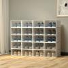 WDZCZDoo 20 PCS Shoe Storage Boxes,Clear Plastic Clamshell Shoebox Stackable Shoe Organizer Foldable Display Box Container Closet Shelf Display Case Ventilation view 1