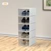 WDZCZDoo 20 PCS Shoe Storage Boxes,Clear Plastic Clamshell Shoebox Stackable Shoe Organizer Foldable Display Box Container Closet Shelf Display Case Ventilation view 3