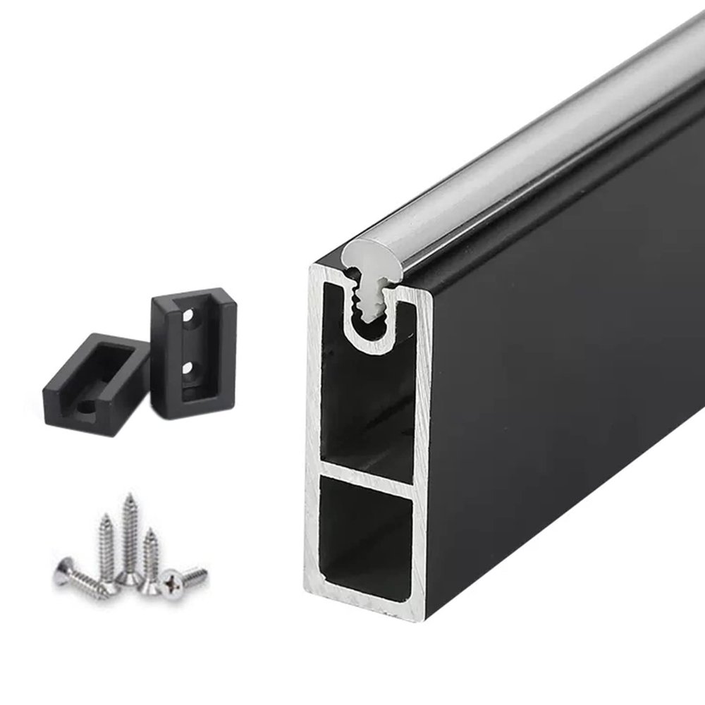 10 20 30 40 50 60 Inch Long Small Closet Poles for Hanging Clothes Heavy Duty Wall Mounted, Non-slip Silent Wardrobe Hanger Rod with Socket Set, Metal Aluminum Bar ( Color : Black , Size : 20cm/8 in )