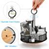 Yesland 2 Pack Metal Rotating Condiment Caddy with Number Card Holder, 7.75 Inch Round Table Caddy with Wooden Base Black Coated Table Caddies Collection for Salt Pepper Ketchup Hot Sauce Mustard view 3