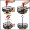Yesland 2 Pack Metal Rotating Condiment Caddy with Number Card Holder, 7.75 Inch Round Table Caddy with Wooden Base Black Coated Table Caddies Collection for Salt Pepper Ketchup Hot Sauce Mustard view 4