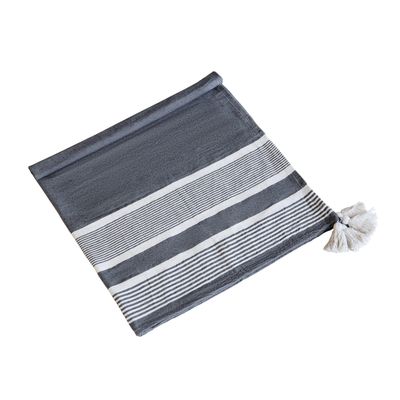A&B Home Throw Blanket - Black and White Stripe Woven Cotton Blend Blanket for Couch Sofa Chair Bed Office Living Room, 50" x 60"