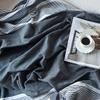 A&B Home Throw Blanket - Black and White Stripe Woven Cotton Blend Blanket for Couch Sofa Chair Bed Office Living Room, 50" x 60" view 3