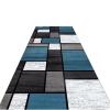 LZMZMQ Geometric Carpet Runner for Indoor Outdoor Entry, Plush Soft Floor Runner Black Blue Boho, Rustic Commercial Hallway Rug/Caroet Long 2x6/2 Ft x7ft/2.5x7/ 2x8/ 2x10/ 2x12/ 9.5x3/ 2x16 view 1