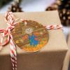 2022 Christmas Tree Hanging Ornaments, Fall Farm Scarecrow 3" Round Double-Sided Ceramic Ornaments Christmas Keepsake Gifts Decor Pumpkin Maple Leaves Wood Grain view 3