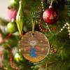 2022 Christmas Tree Hanging Ornaments, Fall Farm Scarecrow 3" Round Double-Sided Ceramic Ornaments Christmas Keepsake Gifts Decor Pumpkin Maple Leaves Wood Grain view 4