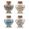 SUPVOX 4pcs Heart Shaped Glass Wish Bottles with Cork Lids, 5.4oz Keepsake Jars for Honeymoon Sand, Wedding, Anniversary, Home Decor view 1