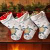 Christmas Stockings, Ocean Turtle Christmas Ornaments Large Hanging Stockings Faux Fur, Beach Nautical Coastal Blue Starfish Shell Coral Christmas Stocking for Xmas Tree Fireplace Decorations 18"x12" view 2
