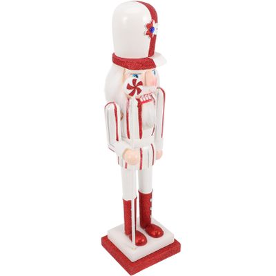NOLITOY Wooden Christmas Nutcracker Figure Ornament Colorful Cake Nutcracker Puppet for Festive Holiday Tabletop Decoration Charming Xmas Home Decor Office Accent