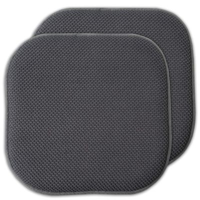 2 Pack Memory Foam Honeycomb Nonslip Back 16" x 16" Chair/Seat Cushion Pad, Charcoal Gray (Pack of 3)