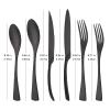 36 Pieces Flatware Set for 6 / Matte Silverware Set / 304 Stainless Steel Cutlery Set with Steak Knife/Tableware Eating Utensils for Home Hotel Restaurant/Dishwasher Safe/Brushed Black view 2