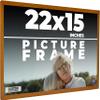 CustomPictureFrames.com 22x15 Frame Brown Honey Pecan Solid Wood Picture Frame | 0.75 Inch Moulding Width | Complete with UV Acrylic Plexiglass, Foam Board Backing & Hanging Hardware view 1