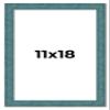 11x18 Frame Blue Rustic Barnwood Solid Wood Picture Frame Width 1.25 Inches | Interior Depth 0.5 Inches | Gustav Blue Frame Complete with UV Acrylic, Foam Board Backing & Hanging Hardware view 1